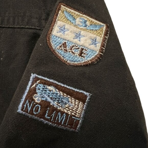 BOYZ by Nannette Kids Full Zip Pilot Jacket Faux Sherpa Collar Patch Sweater 24M - Picture 10 of 11